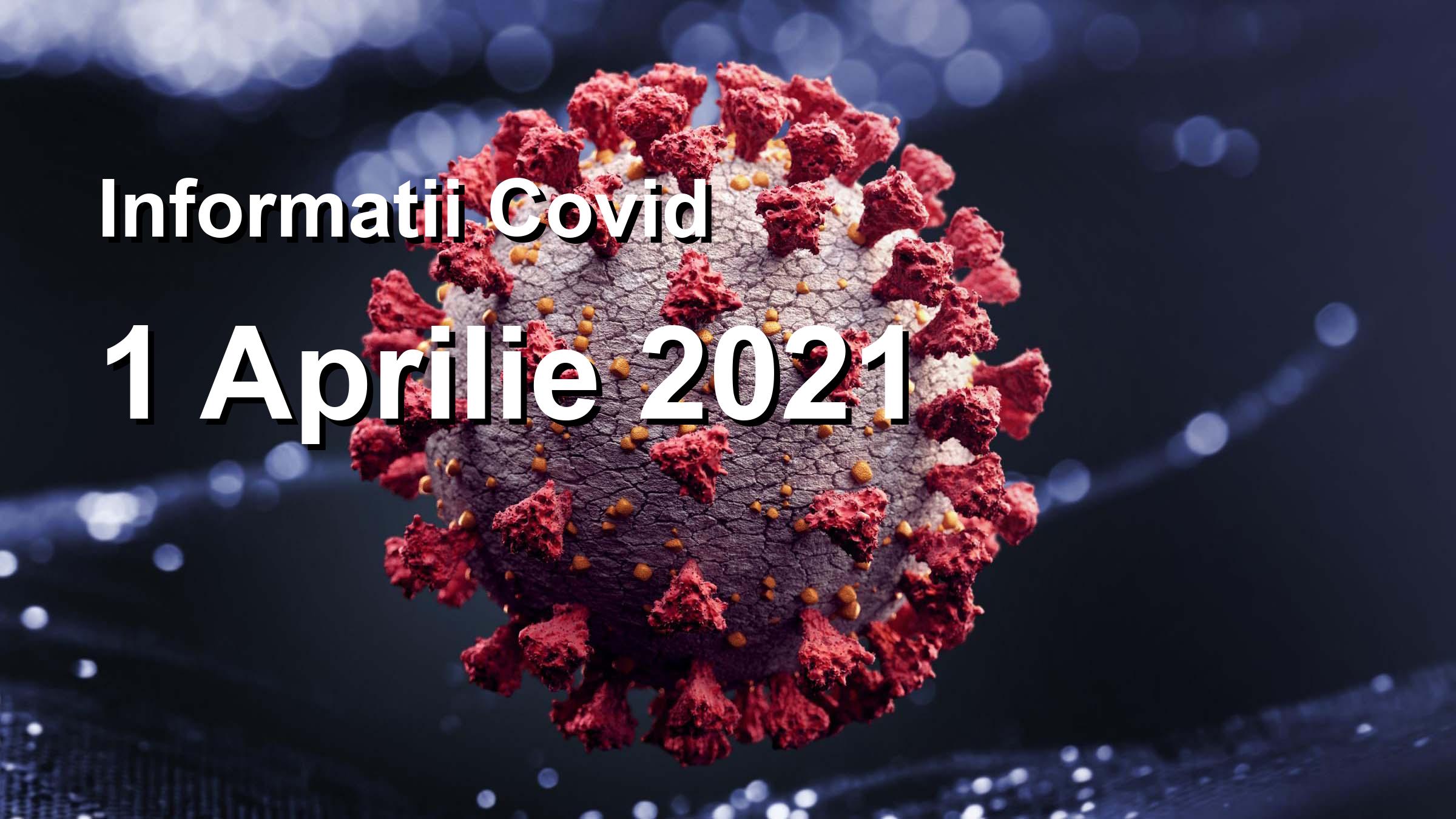 Informatii Covid-19 pentru 1 Aprilie 2021: 6115 infectari, 41982 teste. | Coronavirus Romania