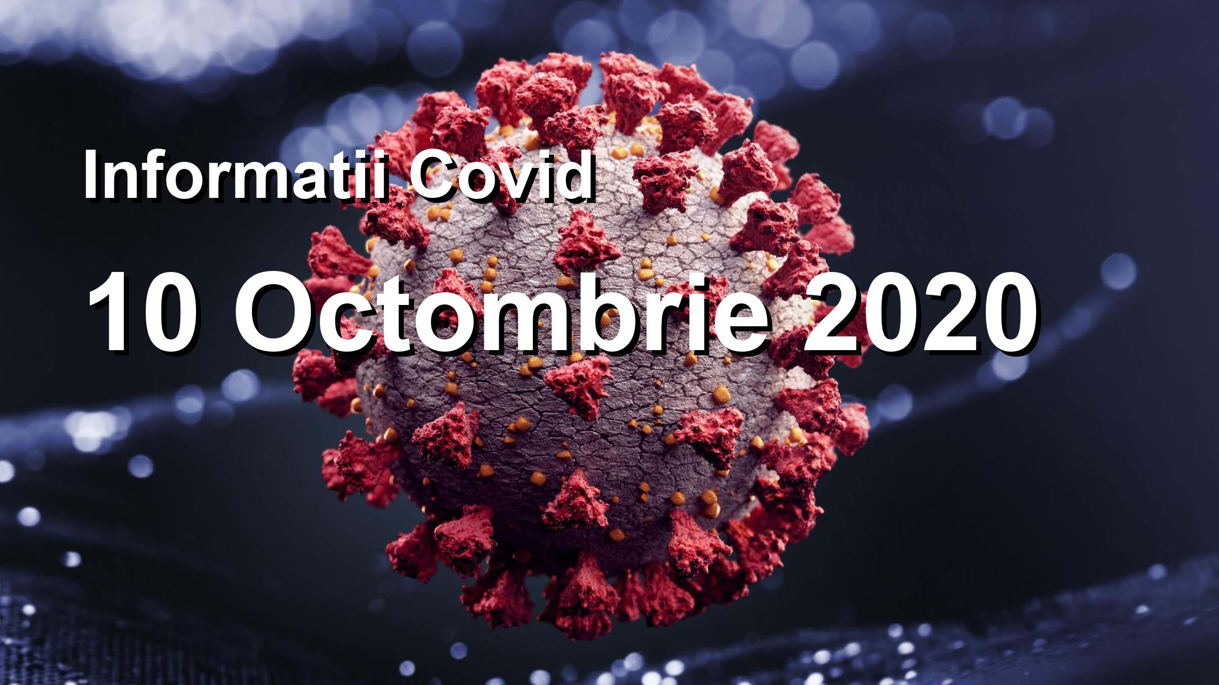 Informatii Covid-19 pentru 10 Octombrie 2020: 3517 infectari, 29284 teste. | Coronavirus Romania