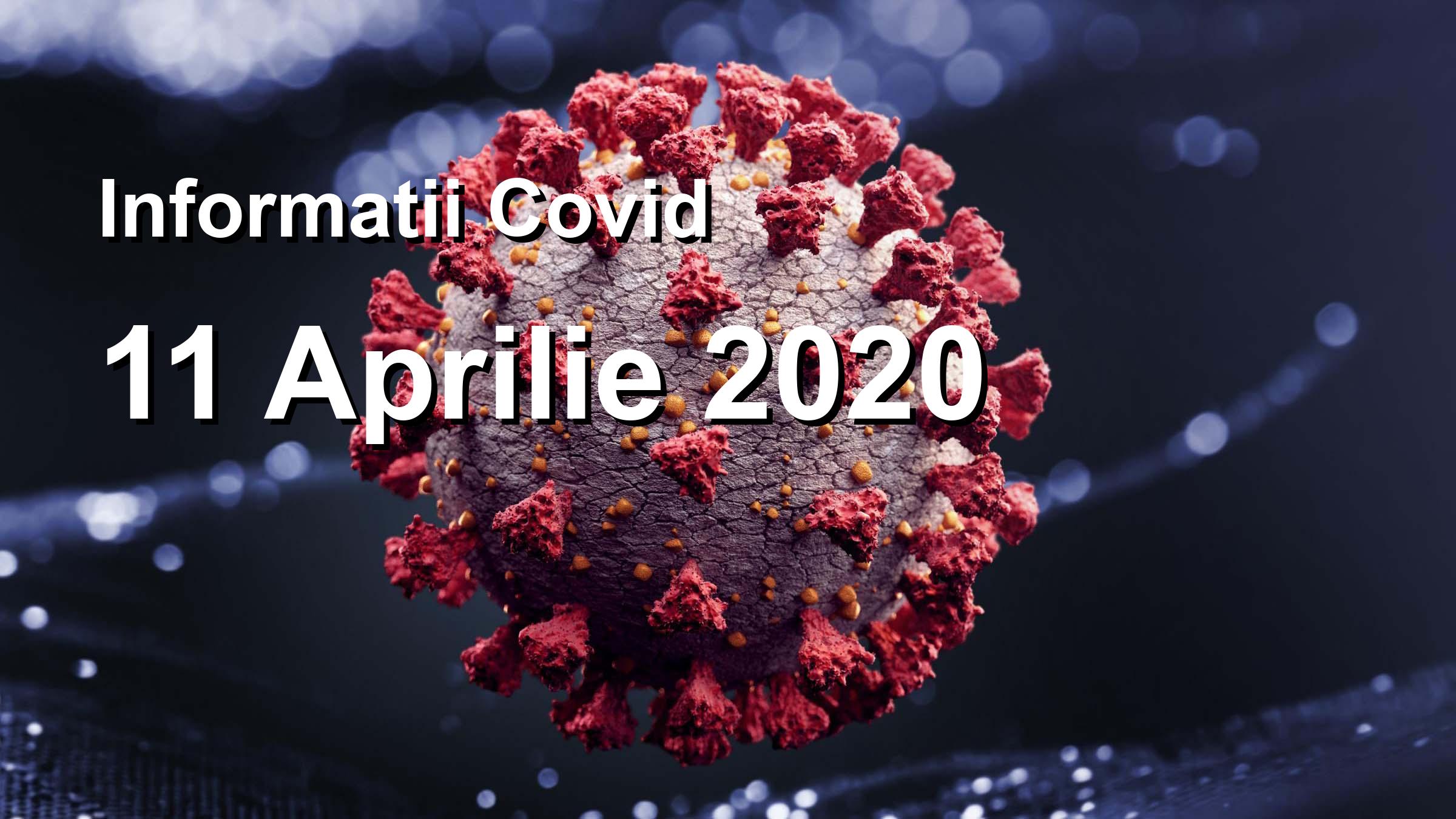 Informatii Covid-19 pentru 11 Aprilie 2020: 523 infectari, 3842 teste. | Coronavirus Romania