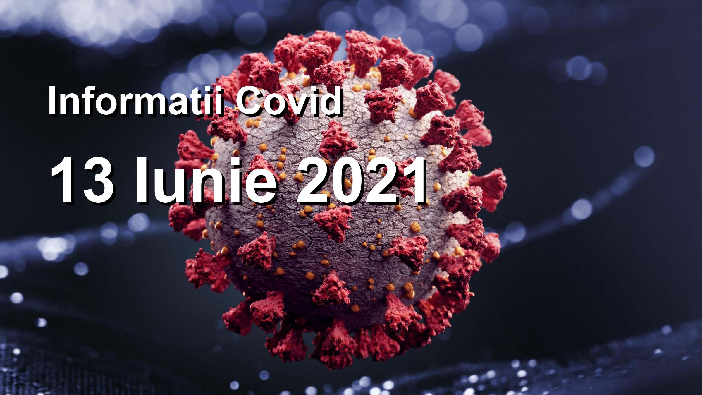 Informatii Covid-19 pentru 13 Iunie 2021: 69 infectari, 15853 teste. | Coronavirus Romania