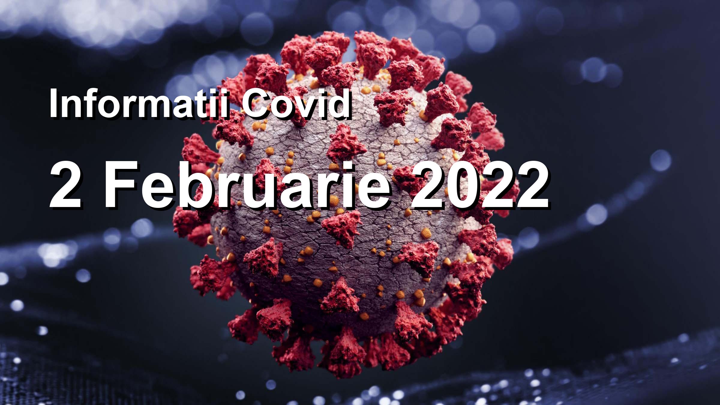 Informatii Covid-19 pentru 2 Februarie 2022: 35802 infectari, 109841 teste. | Coronavirus Romania