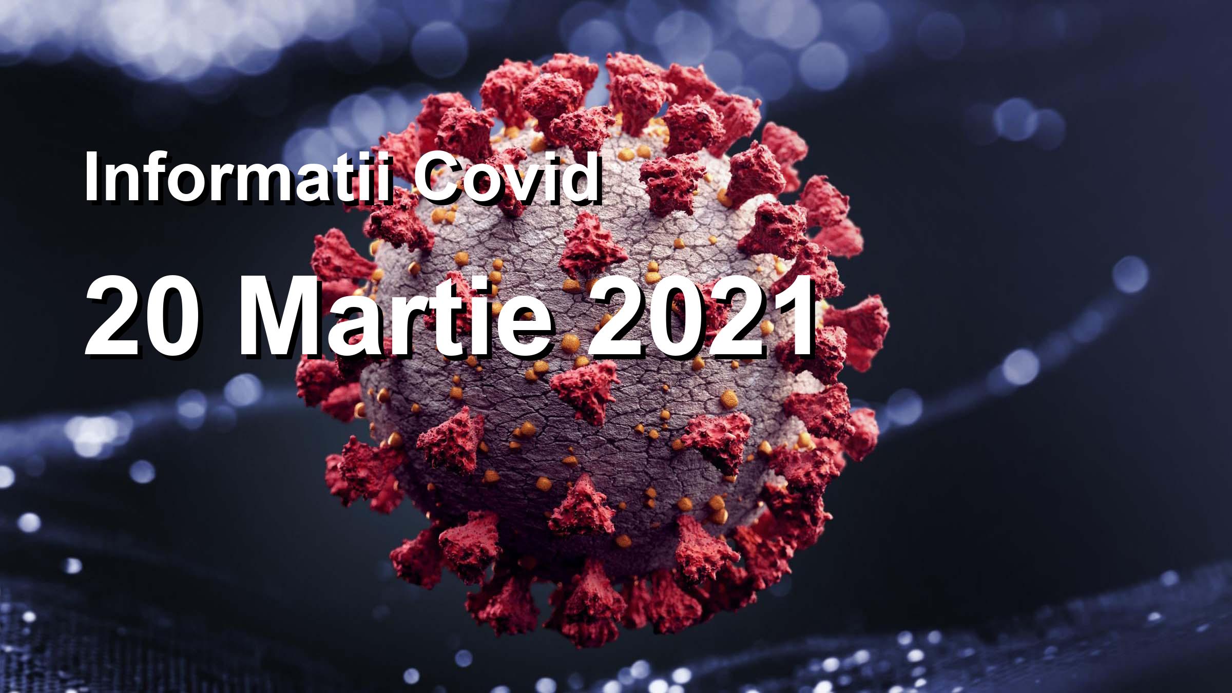 Informatii Covid-19 pentru 20 Martie 2021: 6096 infectari, 37532 teste. | Coronavirus Romania