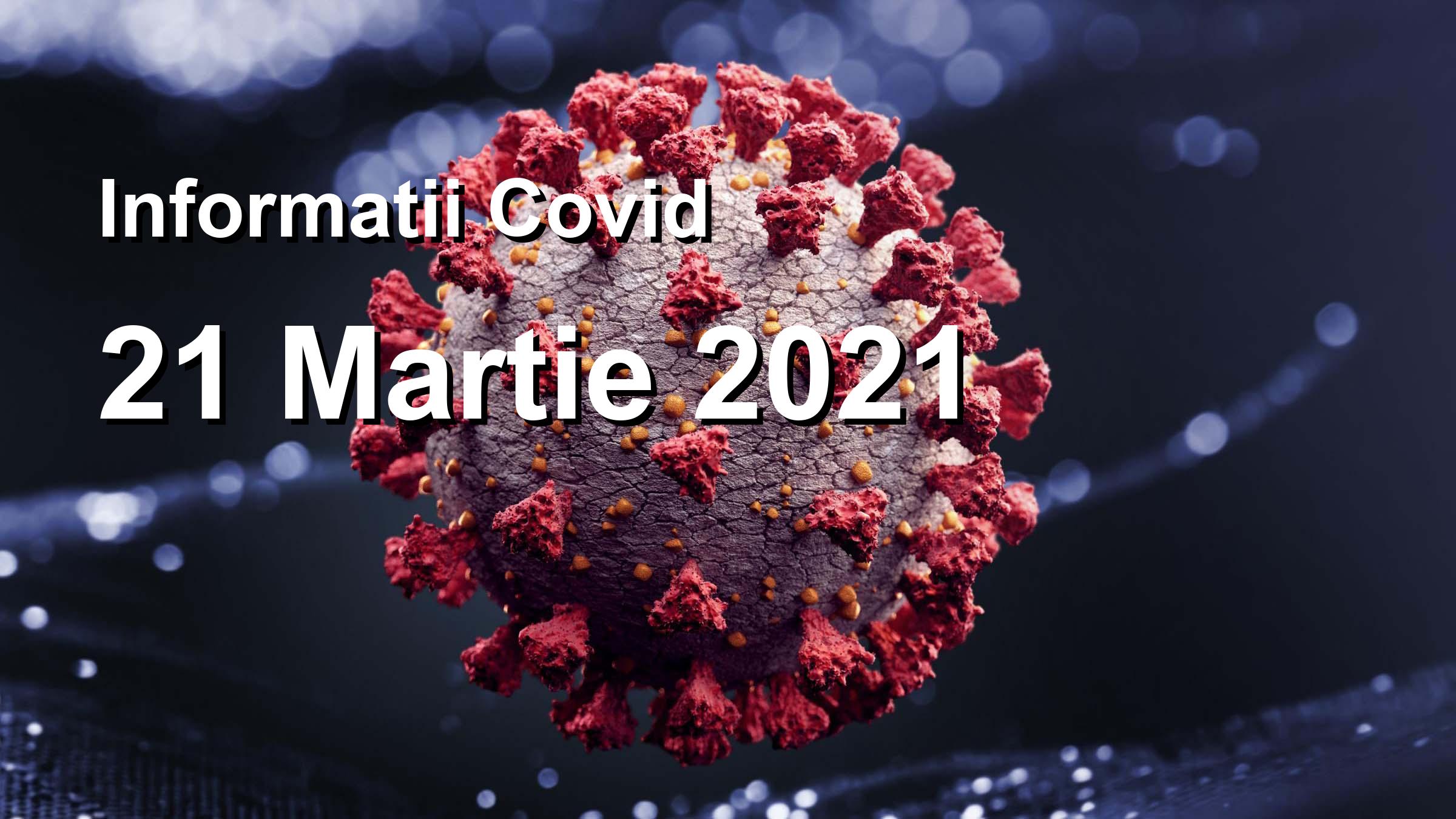 Informatii Covid-19 pentru 21 Martie 2021: 4267 infectari, 20392 teste. | Coronavirus Romania