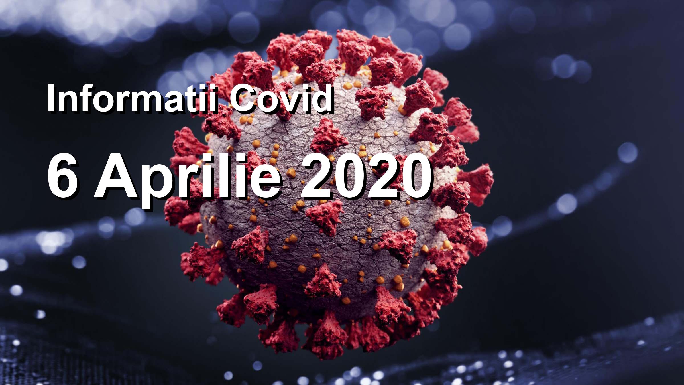 Informatii Covid-19 pentru 6 Aprilie 2020: 193 infectari, 2364 teste. | Coronavirus Romania