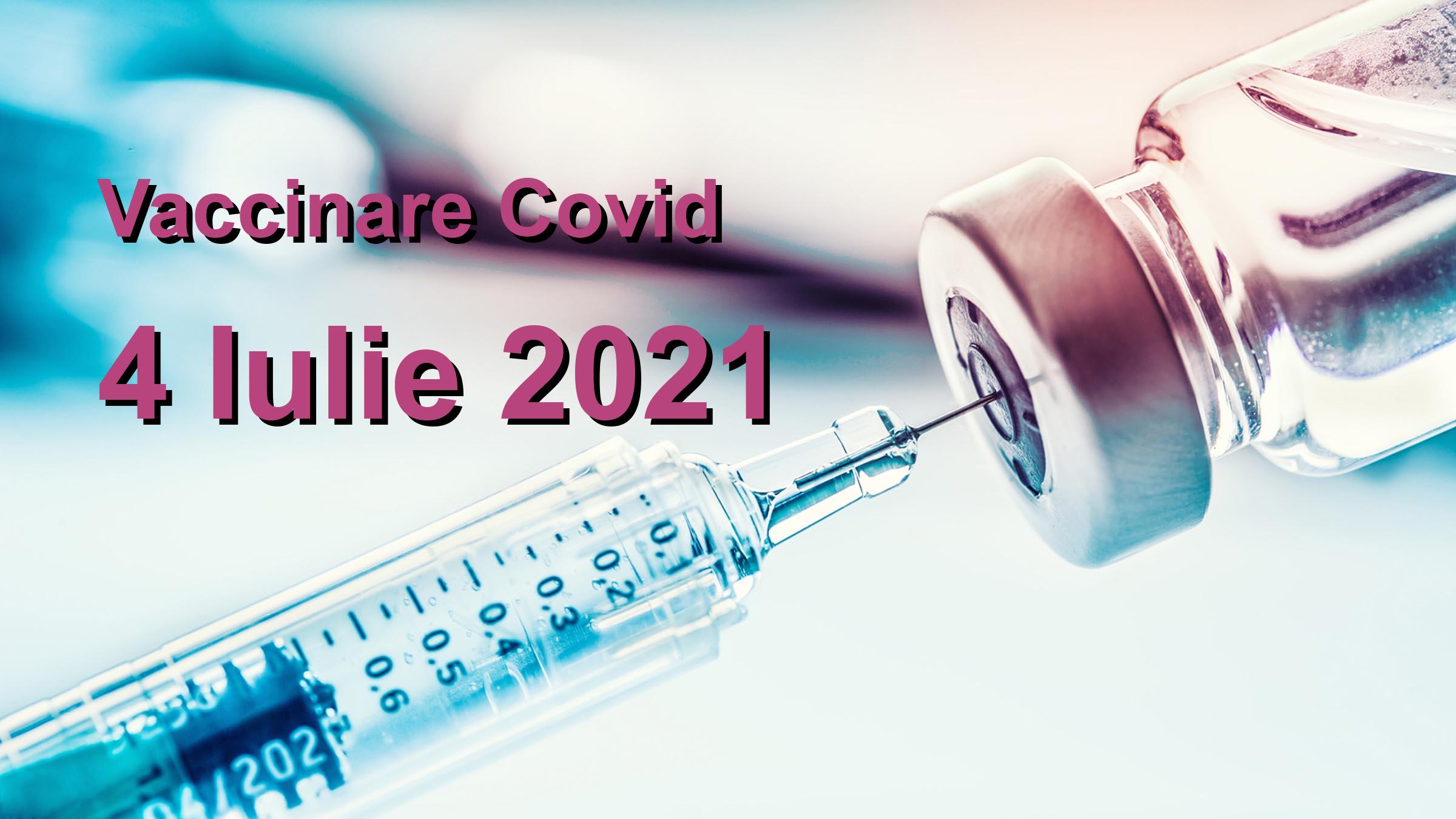 Campanie vaccinare Covid-19 pentru 4 Iulie 2021: 11891 persoane vaccinate. | Vaccin Covid-19 Romania