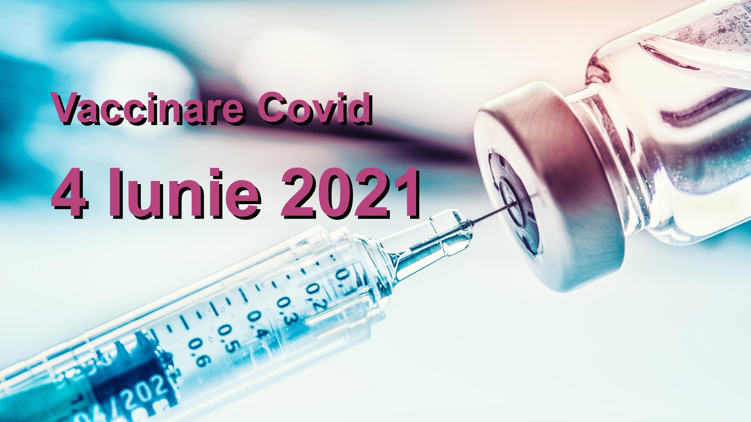 Campanie vaccinare Covid-19 pentru 4 Iunie 2021: 68007 persoane vaccinate. | Vaccin Covid-19 Romania