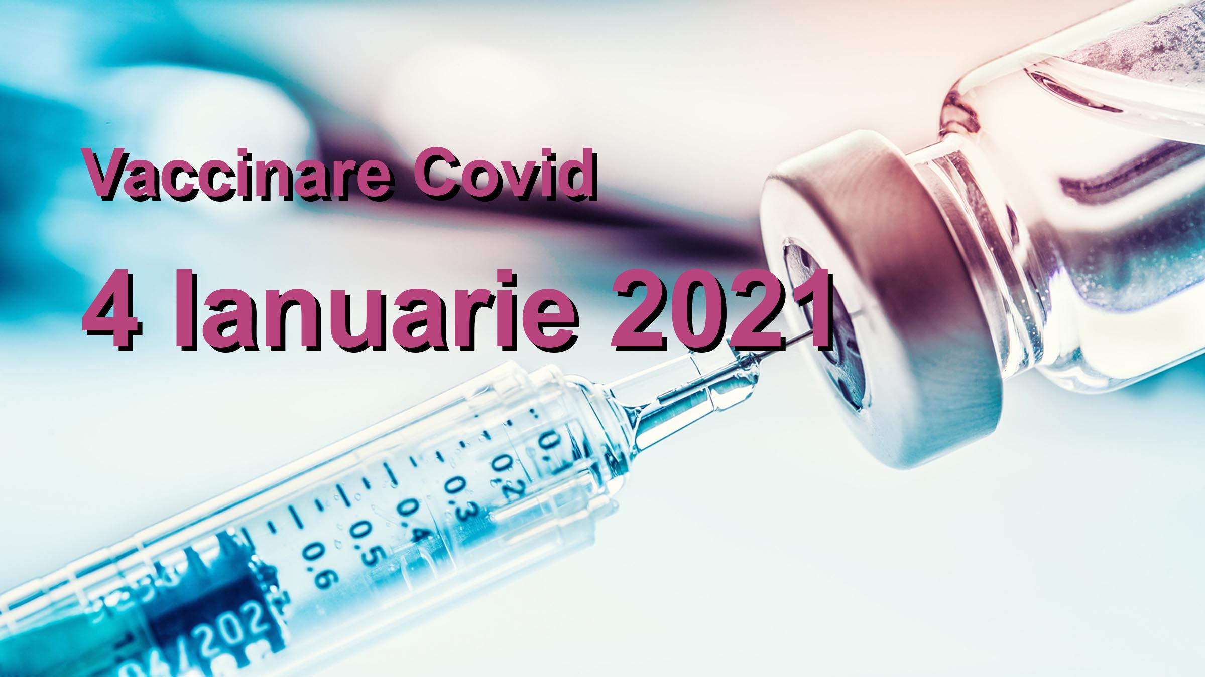 Campanie vaccinare Covid-19 pentru 4 Ianuarie 2021: 11912 persoane vaccinate. | Vaccin Covid-19 Romania