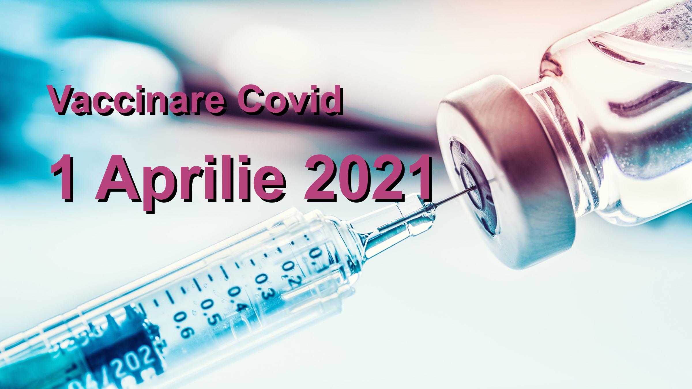 Campanie vaccinare Covid-19 pentru 1 Aprilie 2021: 57615 persoane vaccinate. | Vaccin Covid-19 Romania