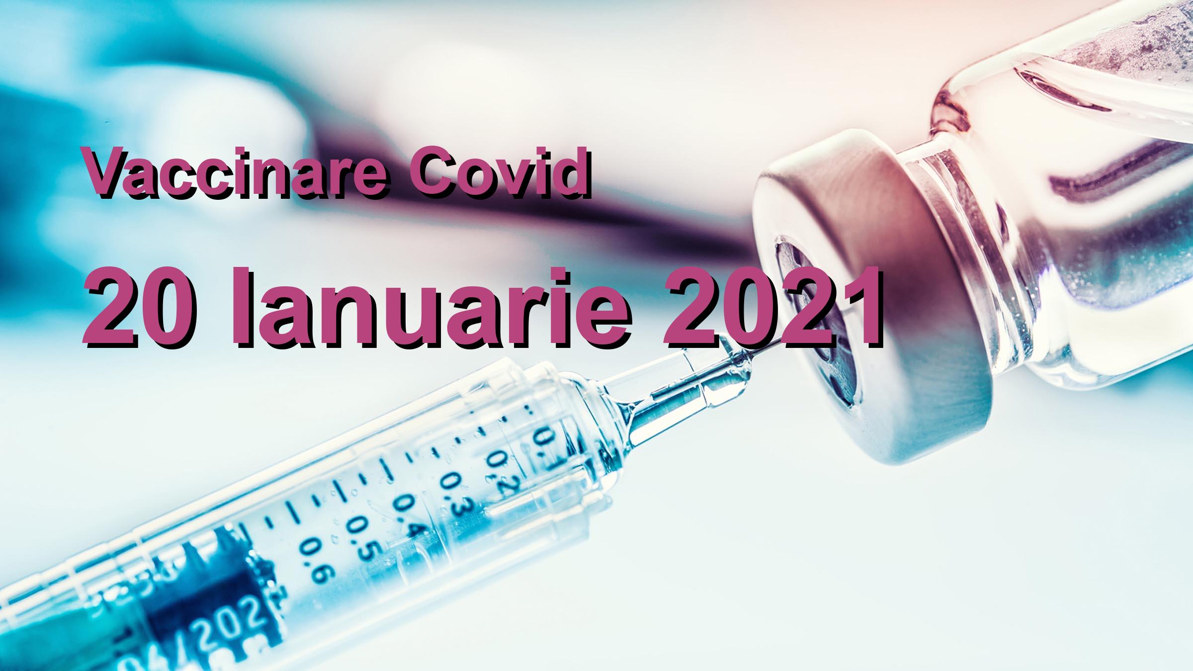 Campanie vaccinare Covid-19 pentru 20 Ianuarie 2021: 38338 persoane vaccinate. | Vaccin Covid-19 Romania