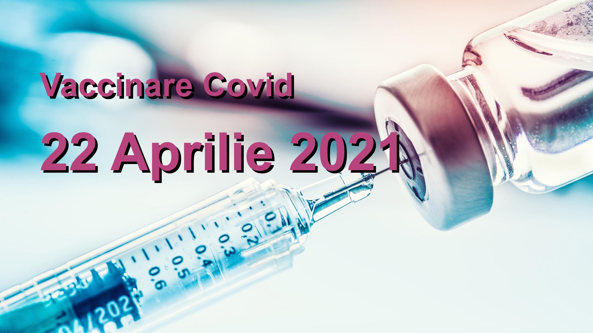 Campanie vaccinare Covid-19 pentru 22 Aprilie 2021: 87377 persoane vaccinate. | Vaccin Covid-19 Romania