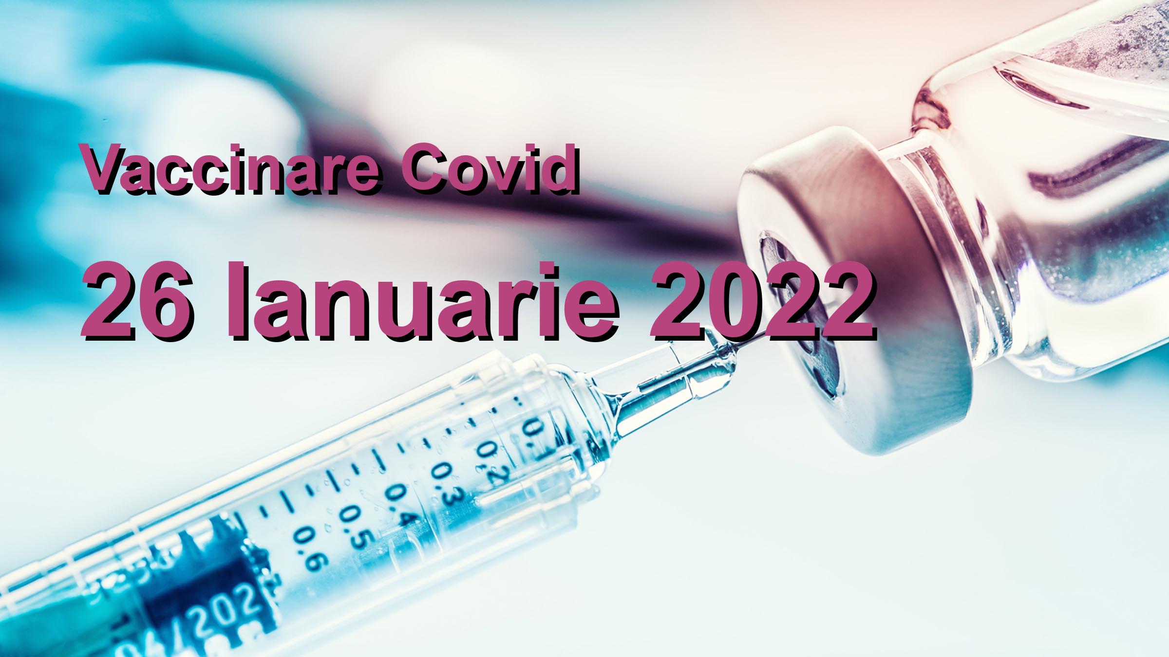 Campanie vaccinare Covid-19 pentru 26 Ianuarie 2022: 18873 persoane vaccinate. | Vaccin Covid-19 Romania