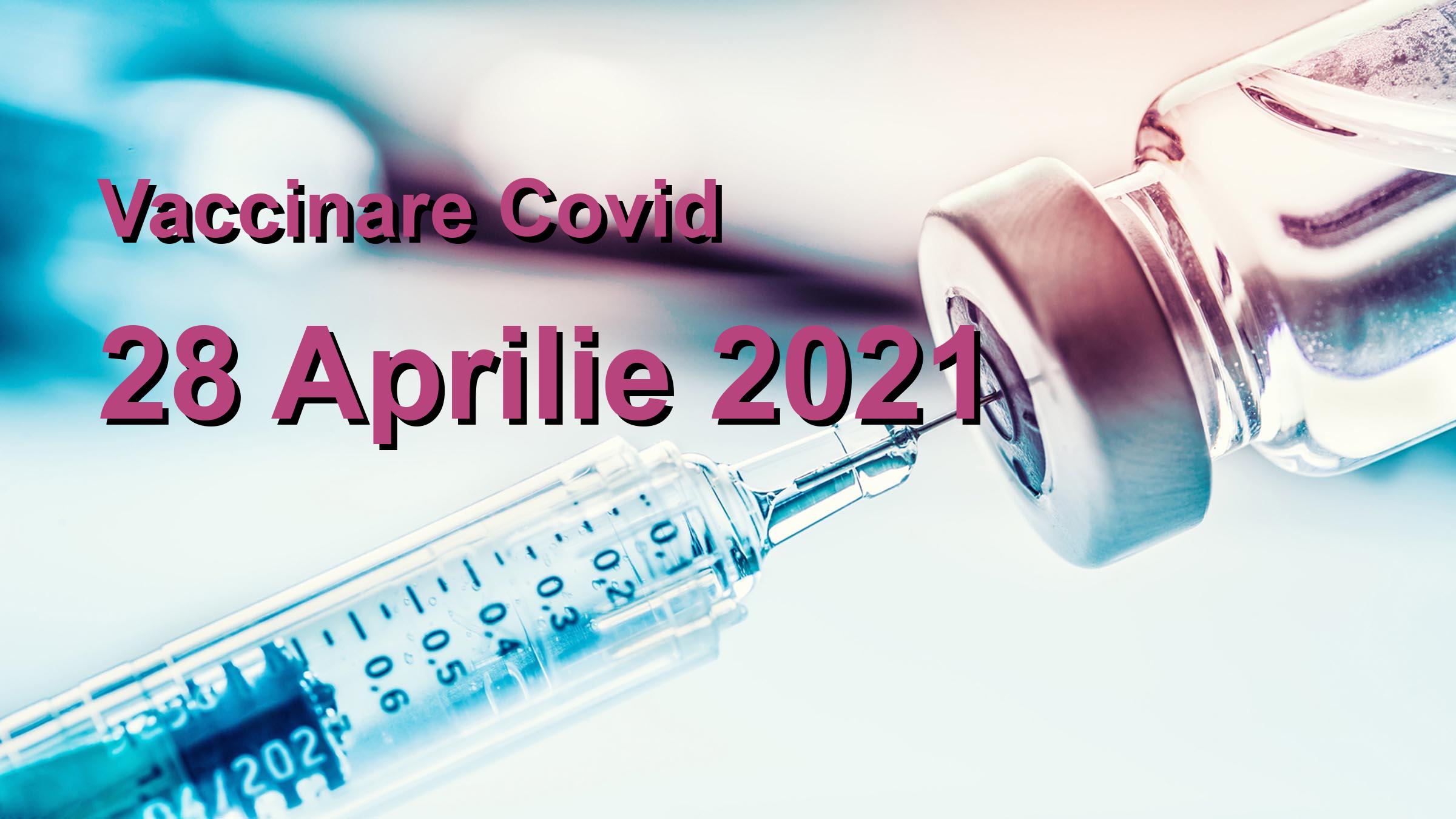 Campanie vaccinare Covid-19 pentru 28 Aprilie 2021: 83790 persoane vaccinate. | Vaccin Covid-19 Romania