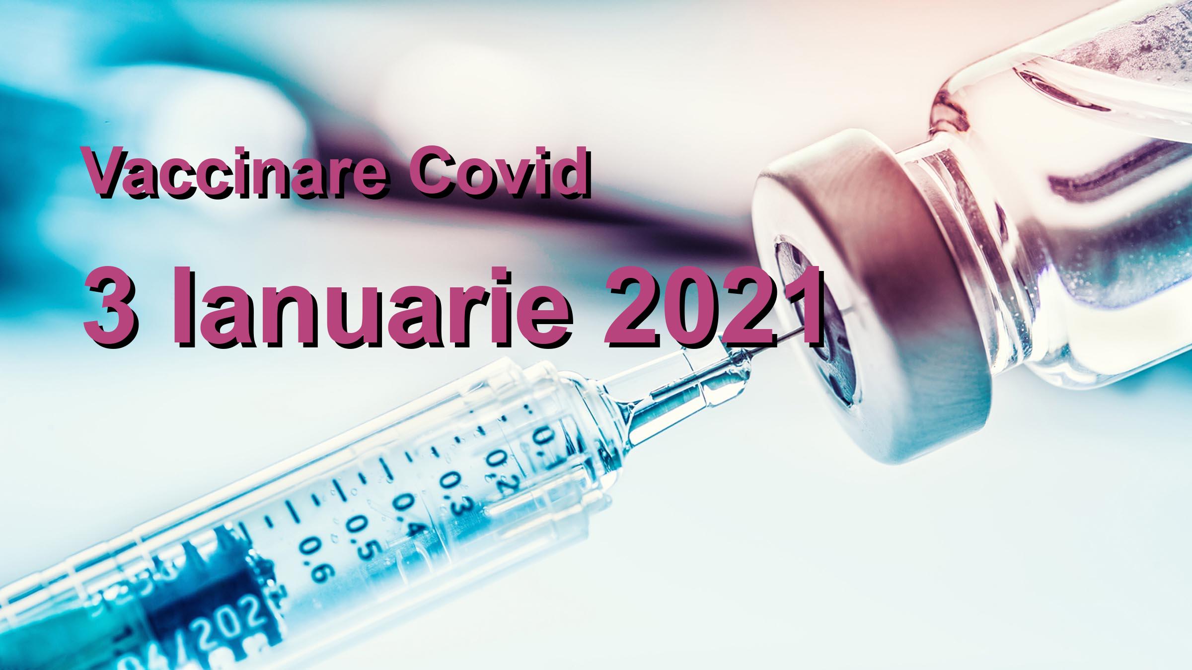 Campanie vaccinare Covid-19 pentru 3 Ianuarie 2021: 354 persoane vaccinate. | Vaccin Covid-19 Romania